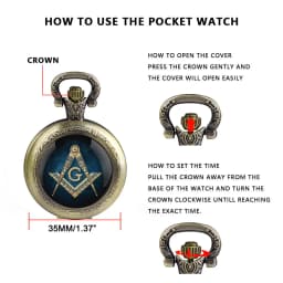 Mysterious Freemasonry Glass Dome Chain Pocket Watch Vintage Women Necklace Pendant Clock Men Children Gifts Relojes De Bolsillo