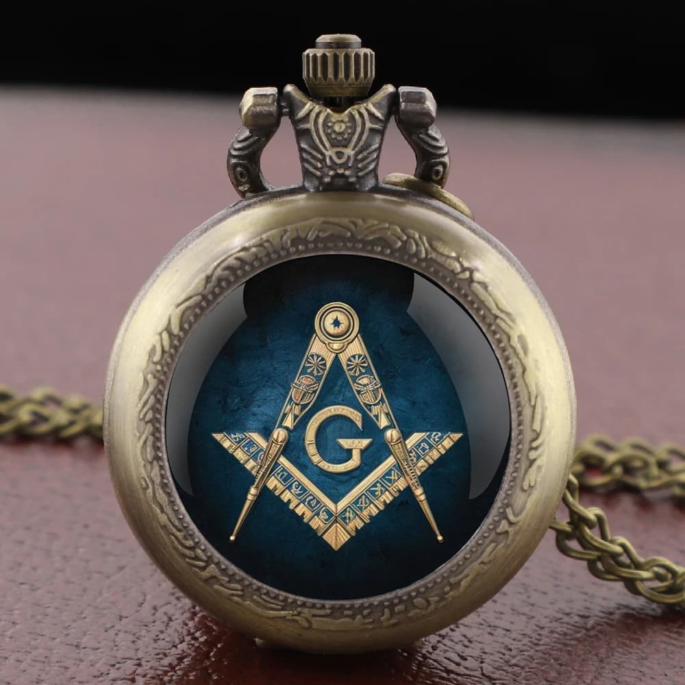 Mysterious Freemasonry Glass Dome Chain Pocket Watch Vintage Women Necklace Pendant Clock Men Children Gifts Relojes De Bolsillo