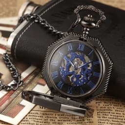 Octagon Round Vintage Man Pocket Watch fob with chain steampunk Pendant Watches for Men Pendant retro clock Necklace