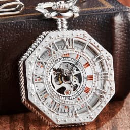 Octagon Round Vintage Man Pocket Watch fob with chain steampunk Pendant Watches for Men Pendant retro clock Necklace