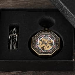 Octagon Round Vintage Man Pocket Watch fob with chain steampunk Pendant Watches for Men Pendant retro clock Necklace