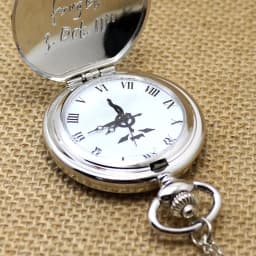 Antique Fullmetal Alchemist Steampunk Style Quartz Watch Silver Color Pocket Watch P423C