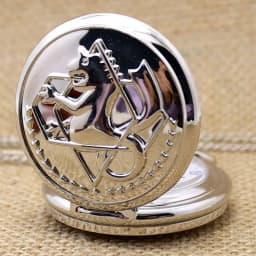 Antique Fullmetal Alchemist Steampunk Style Quartz Watch Silver Color Pocket Watch P423C