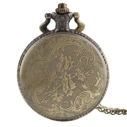 Retro Bronze 3d Skull Quartz Pocket Watch Children Kids Men Fob Watches Antique Modern Clock Antique Pendant Chain Necklace Gift