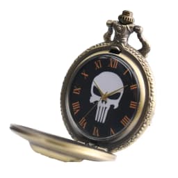Retro Bronze 3d Skull Quartz Pocket Watch Children Kids Men Fob Watches Antique Modern Clock Antique Pendant Chain Necklace Gift