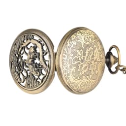 Vintage Bronze Hollow Crane & Pine Quartz Pocket Watch Necklace Women Men Fob Watches Necklace Sweater Pendant Chain reloj