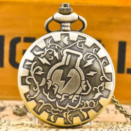 Vintage Bronze Steampunk Carved Quartz Pocket Watch Necklace Pendant Clock Chain Men Women Chain Memorial Collection Gift