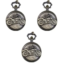 Vintage Bronze Motorcycle Design Elegant Vintage Pocket Watch Collection Decorated Gift Necklaces for Men and Women