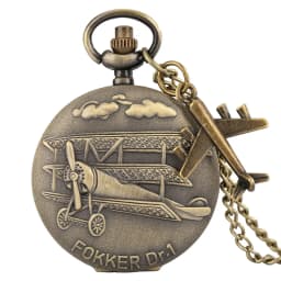 1939-1945 America Nairpower B-29 Aircraft Quartz Pocket Watch Retro Army Military Necklace Chain Clock with Airplane Accessory