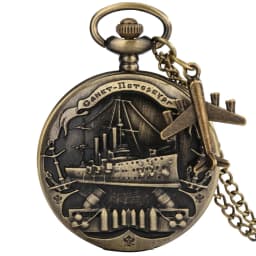 1939-1945 America Nairpower B-29 Aircraft Quartz Pocket Watch Retro Army Military Necklace Chain Clock with Airplane Accessory