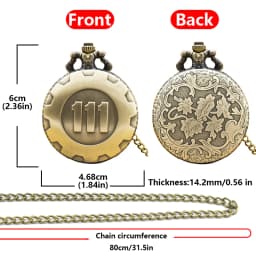 Vintage Bronze Steampunk 111 Carved Quartz Pocket Watch Necklace Pendant Clock Chain Men Women Chain Gift