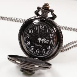 Vintage Black Compass Pocket Watch Cool Black Necklace Quartz Pocket Watches Pendant Gift for Men Women CF1382