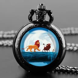Famous Film Cartoon Theme Design Pendant Quartz Pocket Watch Souvenir Chain Pocket Watch Arabic Numerals with Personality Gifts