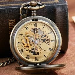 Mechanical Pocket Watch Luxury Antique Skeleton Men Steampunk Mechanical Fob Watches Clock Pendant Hand-winding Relogio De Bolso