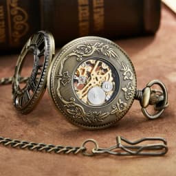 Steampunk Skeleton Mechanical Pocket Watch Men Women Antique Luxury Brand Necklace Pocket & Fob Watches Chain Male Female Clock