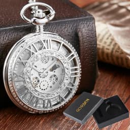 Steampunk MAN Pocket Watch FOB CHAIN Pendant Black Silver Classical Vintage Costume Pocket Watches for Men Vest Necklace Watches