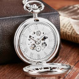 Steampunk MAN Pocket Watch FOB CHAIN Pendant Black Silver Classical Vintage Costume Pocket Watches for Men Vest Necklace Watches