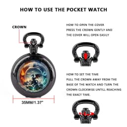 Majestic Dragon and Mystical Landscape Pocket Watch Vintage Women Necklace Pendant Clock Men Watch Gift Relojes De Bolsillo