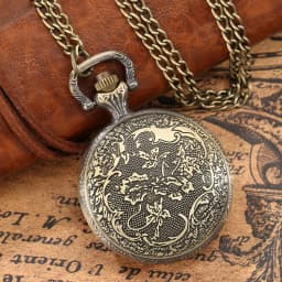 Vintage Tibetan Aroma Buddhist Temple Quartz Pocket Watch Buddha Head Design Religious Chain Pendant Necklace Gift for Men Women