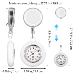 Nurse Pocket Watch Premium Smiling Face Lightweight Clip- Badge Reel Hanging Pocket Watch for Staff Students Doctors