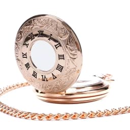 Charm Rose Gold Mechanical Pocket Watch Men's Clock Women's Dress Chain Jewelry Fashion Double Open Hunter FOB Watch Gift Online