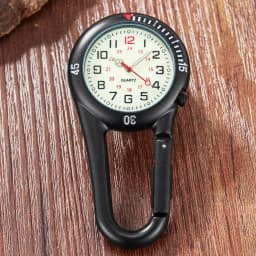 Multifunctional Clip-On Carabiner Pocket Watch Nurse Watch Compass Bottle Opener for Doctors Chefs Luminous Outdoor Sport Clock