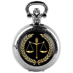 Exquisite Balance of Justice and Fairness Quartz Pocket Watch Necklace Pendant with Chain Gifts For Women Man Souvenir