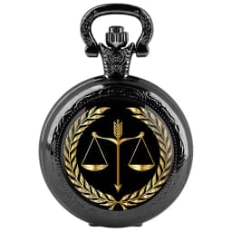 Exquisite Balance of Justice and Fairness Quartz Pocket Watch Necklace Pendant with Chain Gifts For Women Man Souvenir