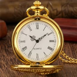 Classic Vintage Pocket Watch Fashion Hollow Carving Chinese Dragon Roman Numerals Dial Necklace Gift
