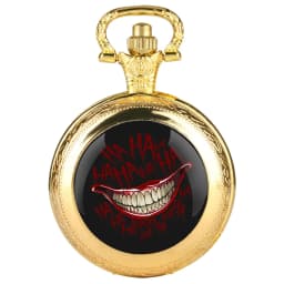 Joker Smile Design Dome Quartz Pocket Watch Arabic Numeral Dial Vintage Men Women Necklace Pendant Creative Clock Gift Relógio