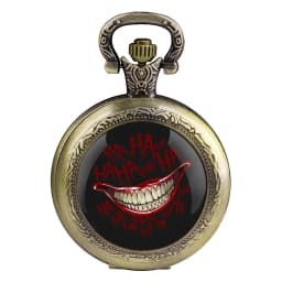 Joker Smile Design Dome Quartz Pocket Watch Arabic Numeral Dial Vintage Men Women Necklace Pendant Creative Clock Gift Relógio