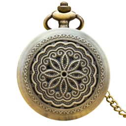Vintage Bronze Clamshell Creative Cutout Flower Carved Necklace Quartz Pocket Watch Fashion Male And Female Students Universal