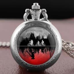 Suspenseful Movie Glass Dome Vintage Quartz Pocket Watch Men Women Pendant Necklace Chain Charm Clock Hours Jewelry Gifts