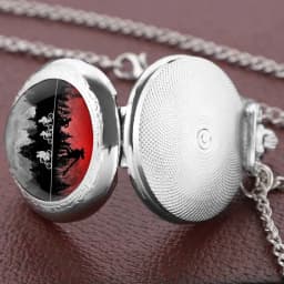 Suspenseful Movie Glass Dome Vintage Quartz Pocket Watch Men Women Pendant Necklace Chain Charm Clock Hours Jewelry Gifts