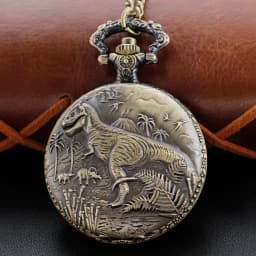 Antique Jurassic Tyrannosaurus Rex Exquisite Relief Quartz Pocket Watch with Dinosaur Theme Best Peripheral Gift Men's Clock