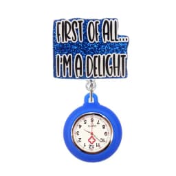 Glitter Hospital Health Care Acrylic Sloth Dog Cat Lovely Nurse Doctor Alligator Clip Pocket Watches Medical Hang Clock