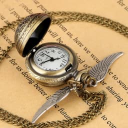Bronze Quartz Pocket Watch Feather Wing Pendant Luxury Watches Vintage Fob Clock Chain Necklace Gift for Men Women Dropshipping