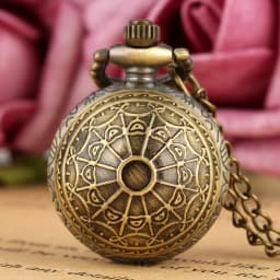 Bronze Quartz Pocket Watch Feather Wing Pendant Luxury Watches Vintage Fob Clock Chain Necklace Gift for Men Women Dropshipping