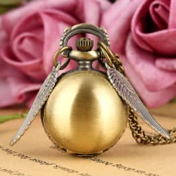 Bronze Quartz Pocket Watch Feather Wing Pendant Luxury Watches Vintage Fob Clock Chain Necklace Gift for Men Women Dropshipping