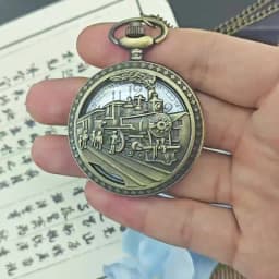 Vintage Bronze Clamshell Pentagram Hollow Carving Male And Female Students Gift Quartz Necklace Pocket Watch