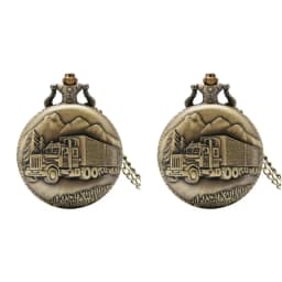 Vintage Bronze Classic Car Design Quartz Pocket Watch Men's Souvenir Gift Collection