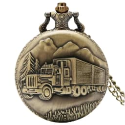 Vintage Bronze Classic Car Design Quartz Pocket Watch Men's Souvenir Gift Collection