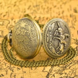 Vintage Bronze Clamshell Denim Show Design Necklace Quartz Pocket Watch Gifts Are Common for Male and Female Students