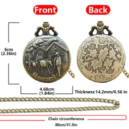 Vintage Bronze Clamshell Country Style Necklace Quartz Pocket Watch Gift Universal Male And Female Students