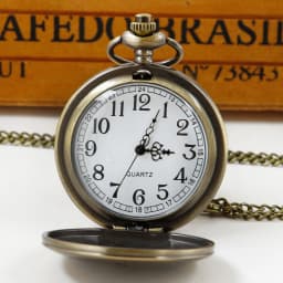 Exquisite Carved Quartz Pocket Watch Necklace Pendant Gifts For Women Man with Fob Chain