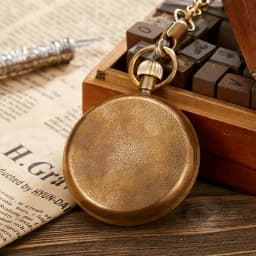 Antique Copper London 1856's Antique 5 Hands Mechanical Pocket & Fob Watches Hand Winding Skeleton Mens Pocket Watch 30Cm Chain