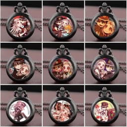 Retro Style Toilet-Bound Hanako-kun Themed Pocket Watch Necklace Pendant Clock for Men and Women