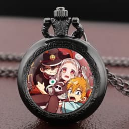 Retro Style Toilet-Bound Hanako-kun Themed Pocket Watch Necklace Pendant Clock for Men and Women