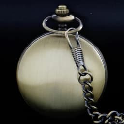 Bronze Vintage Pocket Watch with Chain Smooth Steel Roman Numerals Men's Pocket Watches Pendant