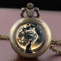 New Cute Cat Quartz Pocket Watch Chain Arabic Vintage Accessory Girls Necklace Pendant Clock Boys Watch Gift Relojes De Bolsillo